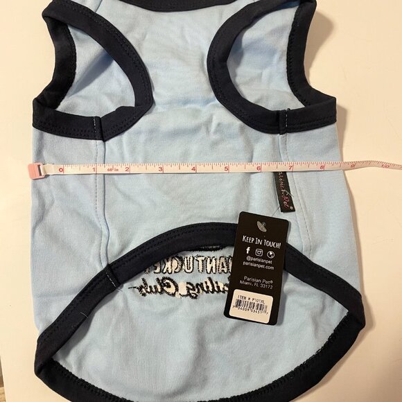 NWT Parisian Pet Nantucket Sailing Club Dog Shirt Outfit Blue 17" Inch Chest - Picture 5 of 5